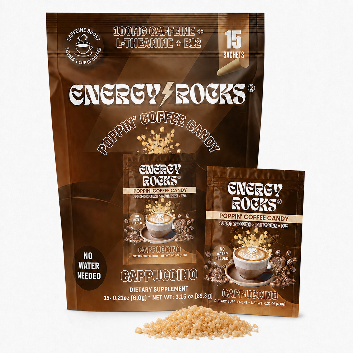 Energy Rocks Cappuccino Launch Pack - 15 Servings